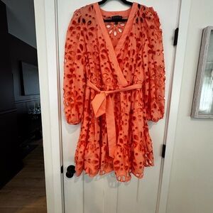 Eloquii Peach Eyelet Dress